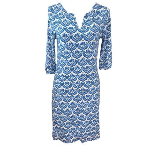 Hatley Blue White Print Dress Small - Picture 1 of 3